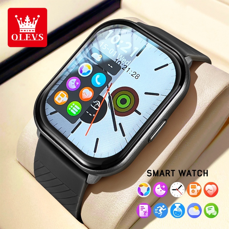 OLEVS 8206 Smart Watch Original Brand 2.01 Inch Full Touch Screen Sports Fitness Bluetooth Smartwatch Compatible Android iOS
