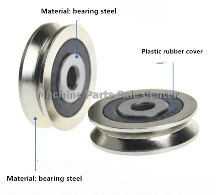 6*30*8mm V Groove groove All steel wire Pulley Z6 guide track embedded bearing pulley TU TV0630 Sliding track roller pulley - Image 3