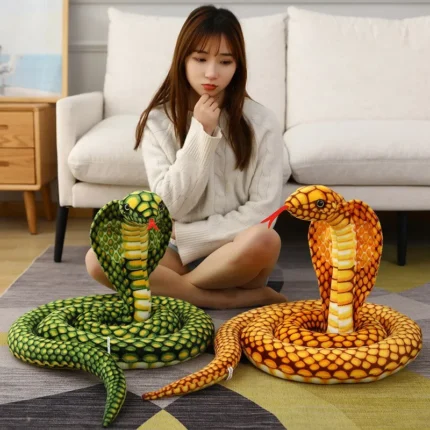 Simulation Desert King Cobra Realistic Stuffed Wild Animal Soft Snake Plush Toys Animal Zoo Souvenir Home Decor Christmas Gift