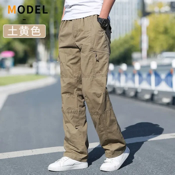 Cotton Cargo Trousers Men Work Pants Sports Casual Jogging Training High Quality Overalls Korean Plus Size Loose Straight Pants - Image 6
