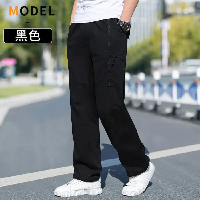 Cotton Cargo Trousers Men Work Pants Sports Casual Jogging Training High Quality Overalls Korean Plus Size Loose Straight Pants - Image 4