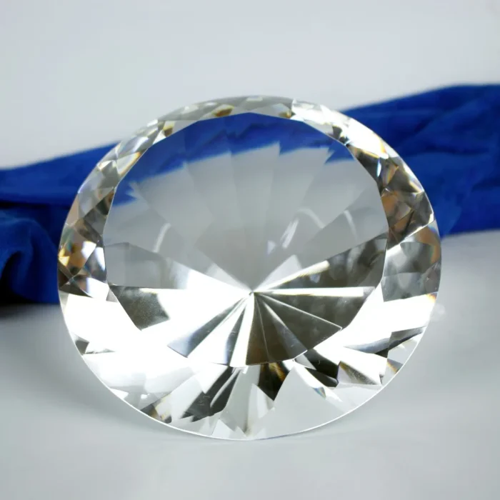 150mm Transparent Optical Crystal Diamond Glass Paperweight As Counter Decoration - Image 1