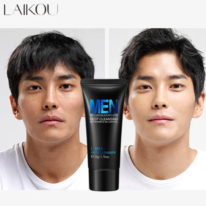LAIKOU Men Facial Cleanser Face Washing Moisturizing Man Skin Care Oil Control Blackhead Remove Scrub Cosmetics Deep Norishing - Image 2