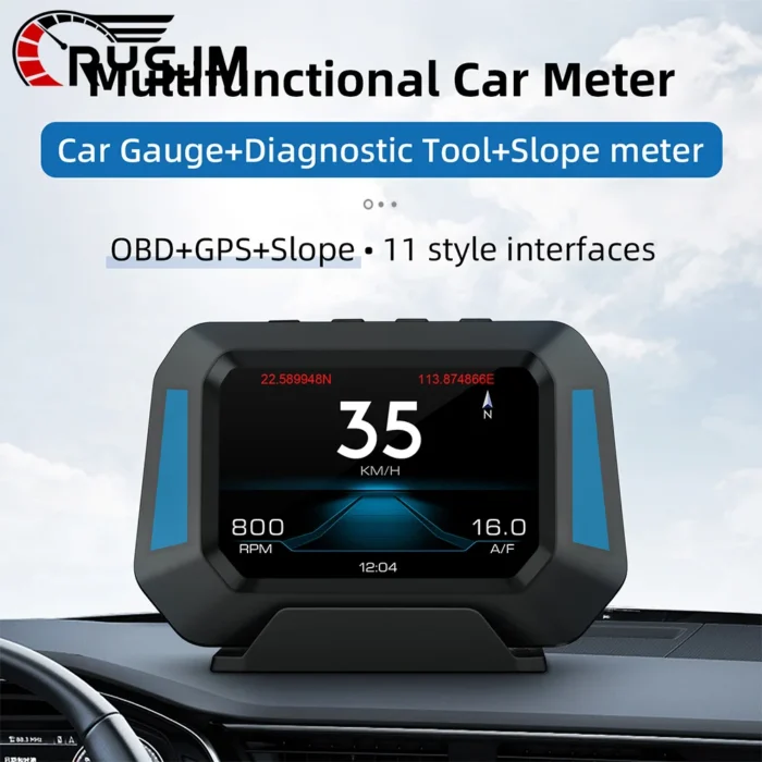 * P21 OBD+GPS+Slope 4x4 Inclinometer Car Heads-Up Display For HUD Multifunctional Meter Off-road Vehicle System Auto Accessorie - Image 1