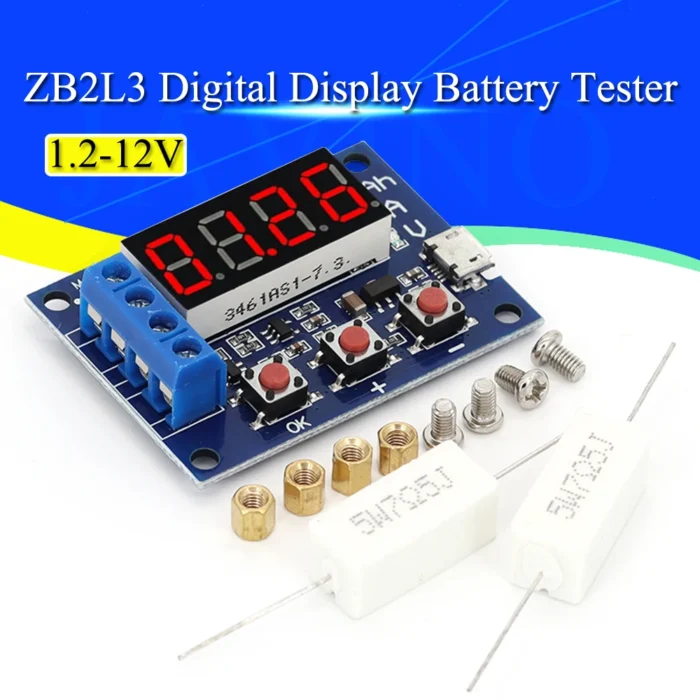 Battery Tester LED Digital Display 18650 Lithium Battery Power Supply Test Resistance Lead-acid Capacity Discharge Meter ZB2L3 - Image 1
