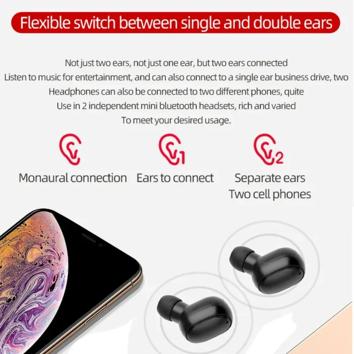 TWS A6S Bluetooth Earphones Wireless Headset IPX5 Waterproof Deep Bass Earbuds True Wireless Stereo Headphones Sport Earphones - Image 14