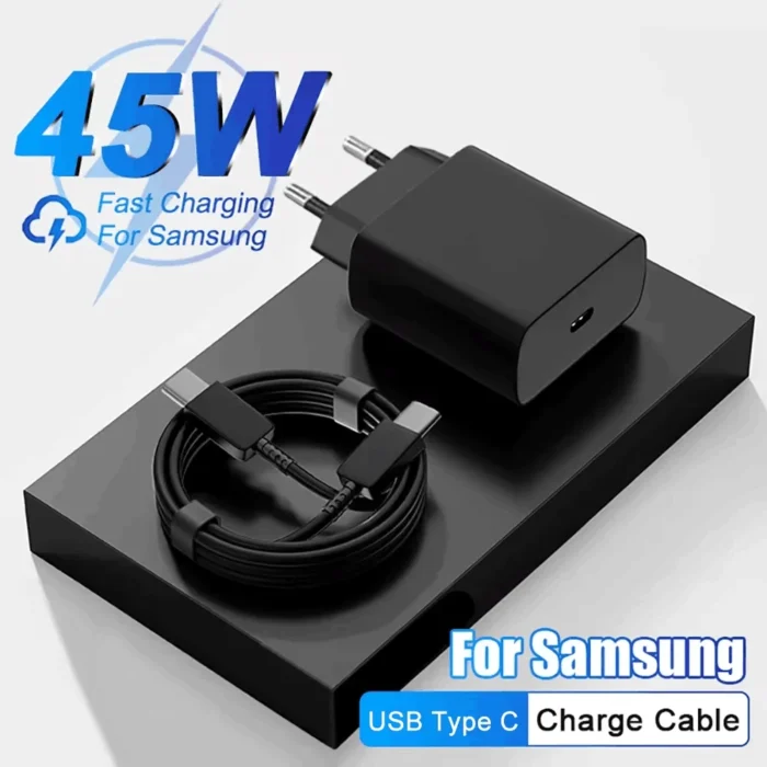 45W PD Charger Super Fast Charging USB C Phone Adapter For Samsung Galaxy S24 S23 S22 Ultra Note Type C Quick Charger Cable Suit - Image 1
