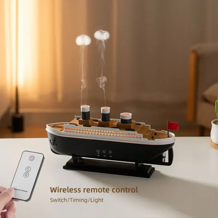 Titanic Ship Model Decoration Air Humidifier 250ml Essential Oil Diffuser Jellyfish Smoke Ring Spray Aroma Diffuser For Home - Image 4