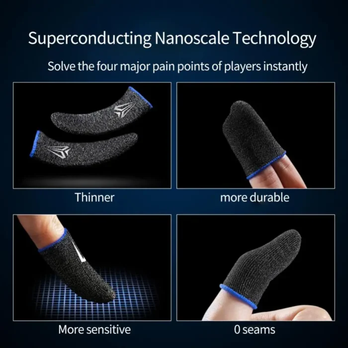 5pair(10pcs) Finger Sleeves Phone Gaming Hand Antiskid Controller Gloves Anti Sweat Breathable Seamless Touchscreen Finger Cover - Image 3