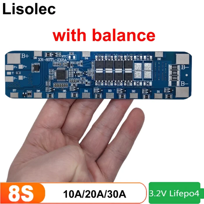 Lifepo4 8S BMS with Balance 30A 20A 10A Protection Board for 24V 8S2P 8S3P 18650 32650 32700 Lithium Iron Phosphate Battery PACK - Image 4