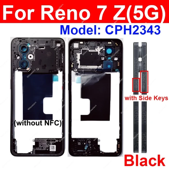 For Oppo Reno 7 8 Lite Reno 7Se 7Z 8Z 5G Middle Housing Frame Middle Holder Cover Case with Side Keys Replacement - Image 4