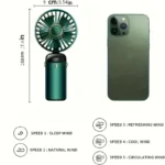 Portable Mini Fan With 6 Speeds LED USB Rechargeable Charging Small Foldable Battery Fans Handheld Desk Bedroom Indoor Outdoor - Image 6