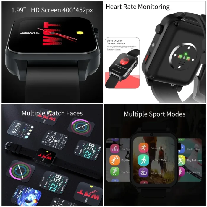 Smart Watch For Men Women Phone 4G+64G WiFi Camera 1.99 In 4G GPS Positioning Google Play SIM Card Sports Fitness - Image 6