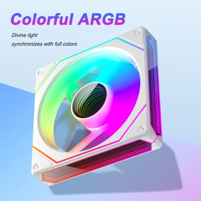 ZEZZIO PRISM 6 PRO 120mm ARGB Case Fan PWM Temperature Control 5V 3PIN 3-sided Infinity Mirror Quiet Computer Cooling Fan - Image 3