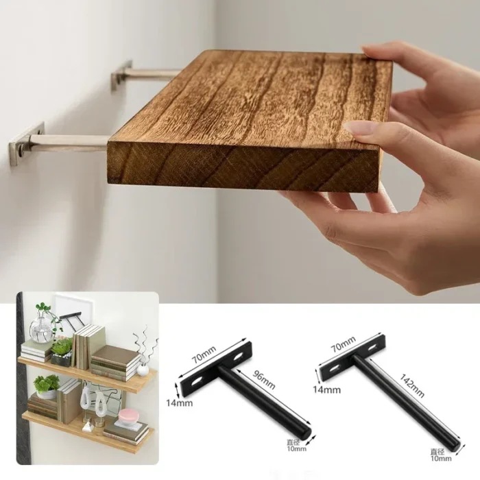 Invisible Floating Shelf Metal Brackets Heavy Duty Concealed Hidden Support Wall Mount Shelf Storage Shelf Furniture Hardware - Image 1