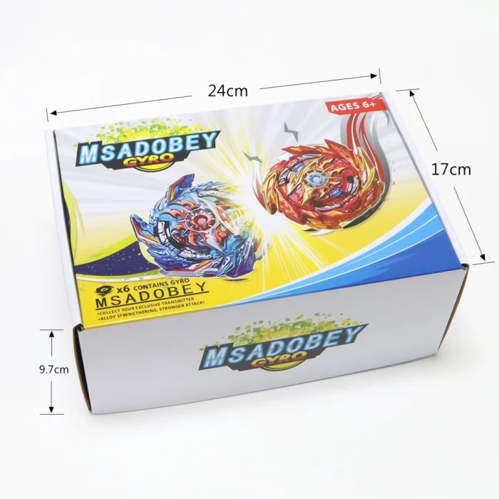 Superking 6 PCS Bey Storage Box Set with Sparking Launchers and Grips Spinning Tops Gift for Children - Image 3