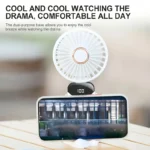 Portable Mini Fan With 6 Speeds LED USB Rechargeable Charging Small Foldable Battery Fans Handheld Desk Bedroom Indoor Outdoor - Image 4