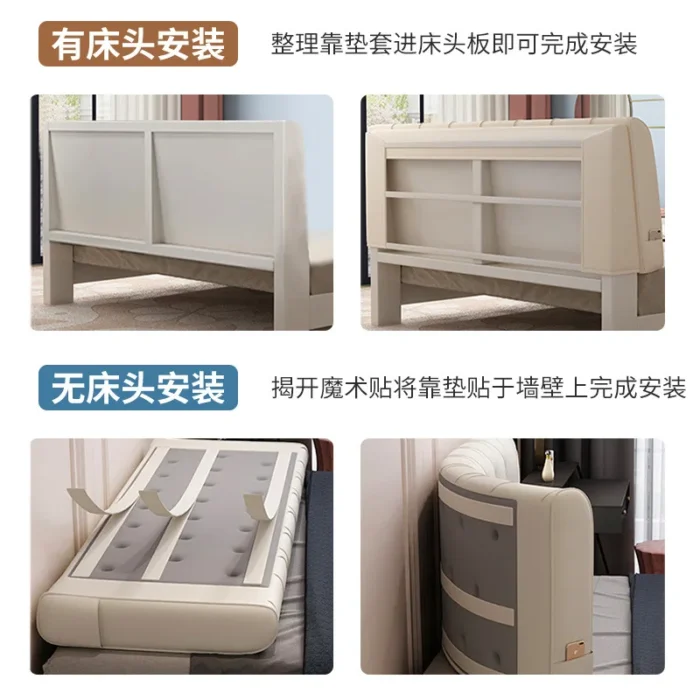 Full Fabric Bed Headboard Cover Soft Pack Simple Modern Bed Cover European Style Leather Bed Dust Cover Wooden Bed Pro - Image 3