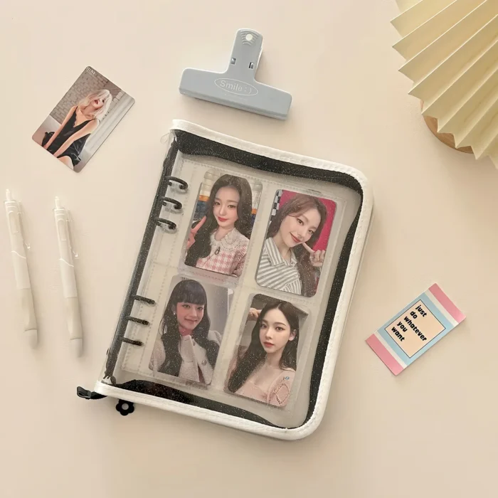 Kpop A5 Zipper Binder Collect Book Refill Organizer DIY Journal Dairy Transparent Idol Photo Album Kawaii Stationery Supplies - Image 3
