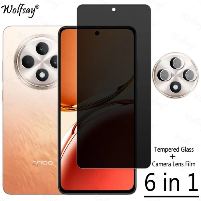 Privacy Screen Protector For Oppo Reno12 F Anti-Spy Tempered Glass For Oppo Reno 12F 11F 5G Camera Glass For Oppo Reno 12F Glass - Image 1