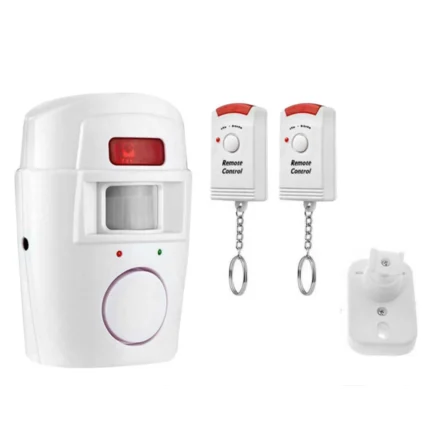Motion Detector Alarm with 2 Remote Controls PIR Motion Sensor Detector Alarm Home Security System for Door Shed Garage Caravan