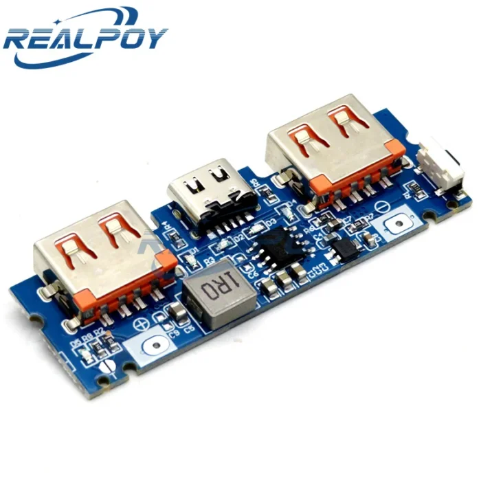 Lithium Battery Charger Board LED Dual USB 5V 2.4A Micro / Type-C USB Mobile Power Bank 18650 Charging Module - Image 2