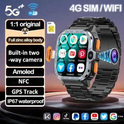 2025 New SIM Smart Watch 2.03inch 4G Network GPS Wifi NFC Dual Camera 64G ROM Storage Google Play Small mobile phone Smartwatch