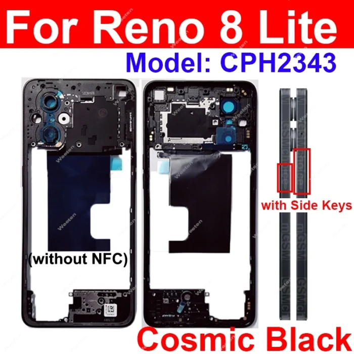 For Oppo Reno 7 8 Lite Reno 7Se 7Z 8Z 5G Middle Housing Frame Middle Holder Cover Case with Side Keys Replacement - Image 3