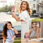 Portable Mini Fan With 6 Speeds LED USB Rechargeable Charging Small Foldable Battery Fans Handheld Desk Bedroom Indoor Outdoor - Image 5