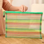 Nylon Pencil Case Simple Rainbow color Mesh Document Bag Multicolor Zipper Stationery Bag Storage Bag Office School Supplies - Image 4