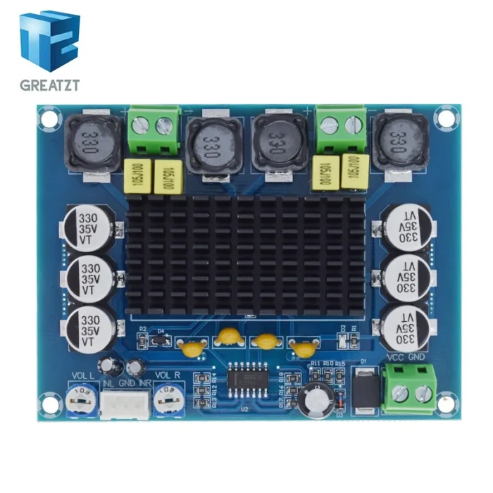 GREATZT DC 12V 24V 120W*2 TPA3116 D2 Dual Channel digital Power audio amplifier board good - Image 5