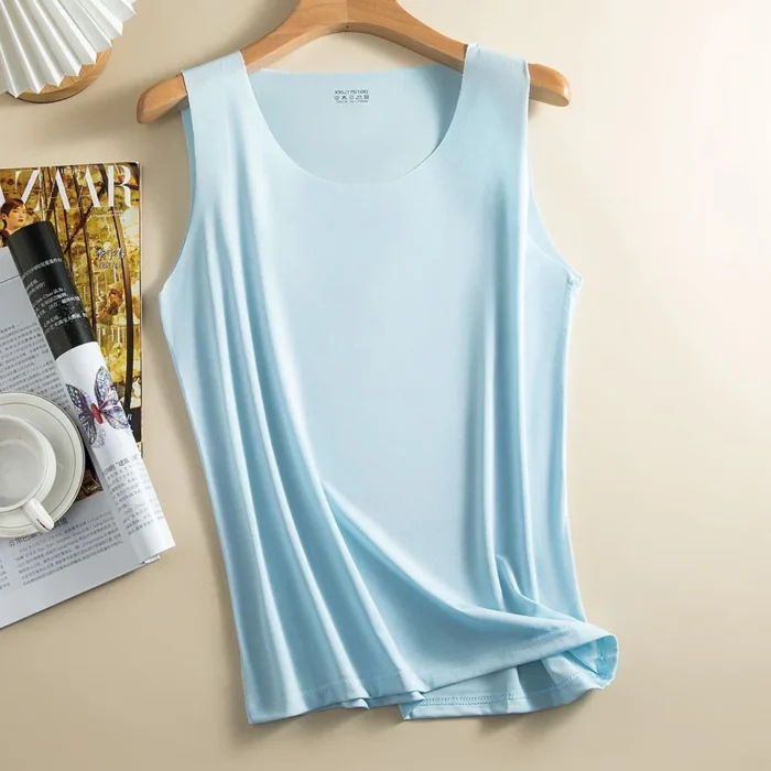 Women Summer Ice Silk Breathable Seamless Sleeveless Tank Tops Singlet Quick Dry Sports Vests Thin Tight Stretch Ladies Tanks - Image 3