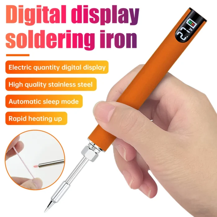 10W USB Digital Electric Soldering Iron Burning Pen Led Battery Display Screen Three-Speed Voltage 510 Connector Welding Tools - Image 1