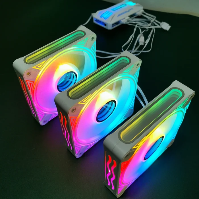 120mm Chassis Cooling Fan 23dB 30LEDS Luminous 5V 3PIN ARGB Auto Speed Regulation Smart Temperature Control for Desktop Computer - Image 3
