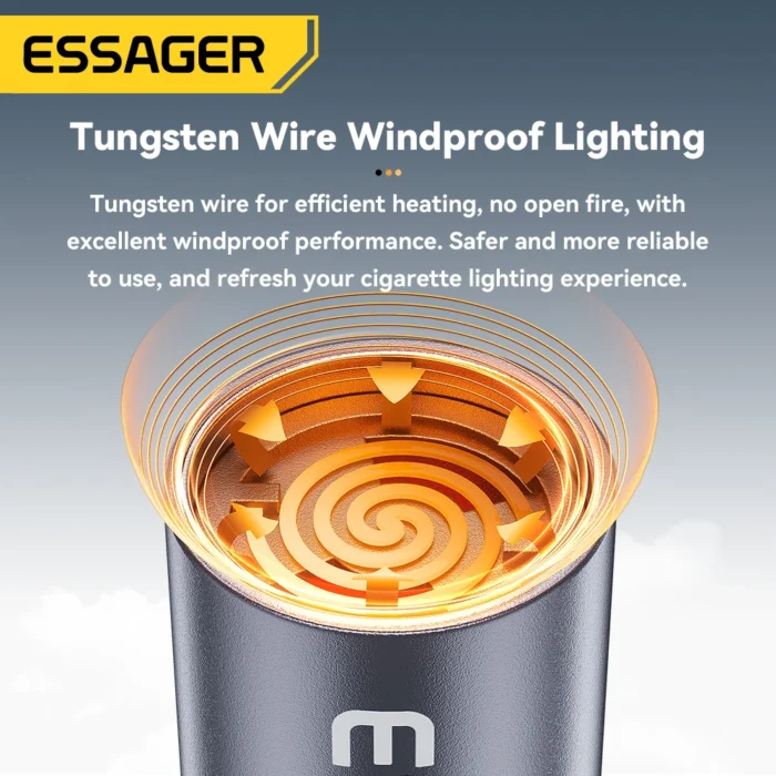 Essager Type-C Mini Lighter Tungsten Wire No Flame Safe Energy-Saving Can Be Carried OnThe Plane OTG-Compatible USB-C Lighter - Image 11