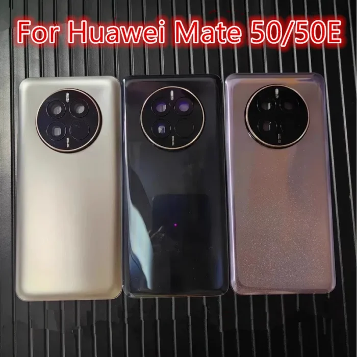 Mate50 Mate50E Battery Back Cover For Huawei Mate 50 / 50E Rear Housing Glass Case Replace Phone Repair Spare Part + Camera Lens - Image 1