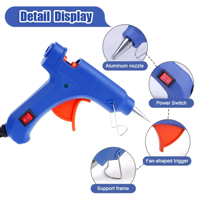 20W Hot Silicone Gun Melt Glue With 7mm Glue Sticks Mini Industrial Guns Household Heat Temperature Thermo for DIY Crafts Arts - Image 3