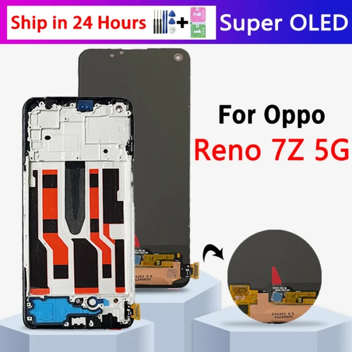 Super AMOLED For Oppo Reno7 Z 5G CPH2343 LCD Display Touch Screen Digitizer Assembly For Oppo Reno 7Z Reno7Z 5G Display Screen - Image 1