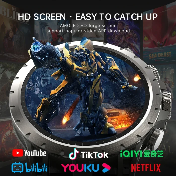 5G Full Netcom Smart Watch 4G With Android 9.0 5MP Rotating Camera GPS WIFI Google Play Store Video Call SIM Smartwatch Men+Box - Image 3