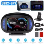P2 Car Digital Speedometer OBD2 GPS HUD Gauge Auto Display Alarm Water Oil Temperature Turbine Pressure On-board Computer