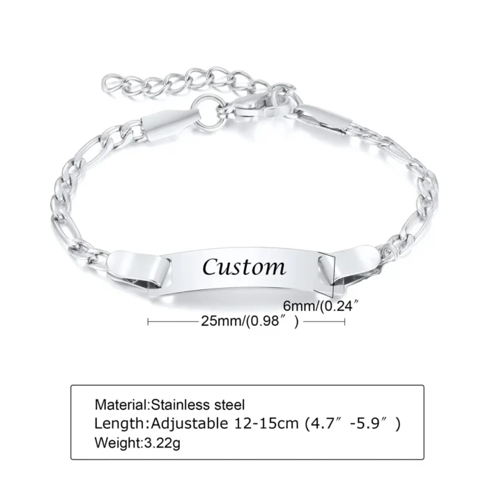 Personalize Baby Name Bracelets Non Allergy Stainless Steel Infant Baptism Bangle Jewelry Custom Boy Girl Family Love Gifts - Image 5