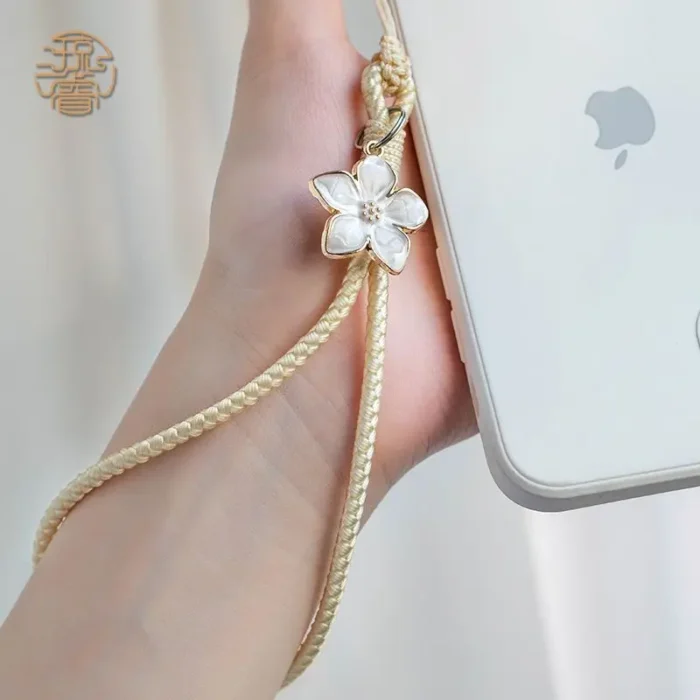 Vintage Artistic Phone Wrist Strap Charm Keychain Elegant Handwoven Flower Lanyard Anti-drop Girl Woman Bracelet for IPhone - Image 6