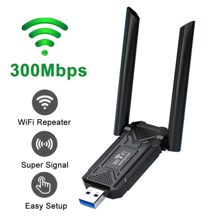 300Mbps Wireless USB WIFI Repeater 2.4G Router Wifi Long Range Extender Wi-Fi Signal Amplifier Booster Network Extension Adapter - Image 1