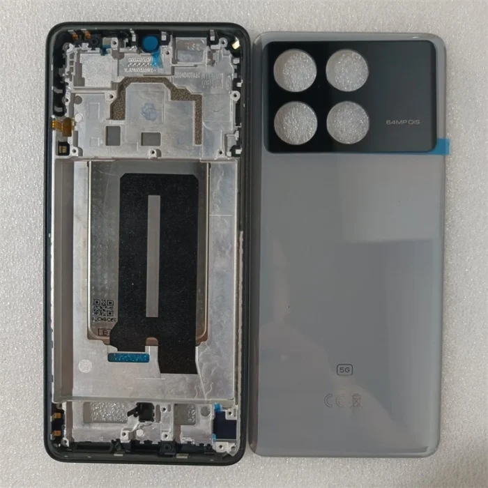 For Xiaomi Poco X6 Pro 5G 2311DRK48G Full Housing Middle Frame Front Bezel Mid Plate +Battery Cover Back Panel Rear Case Replace - Image 1