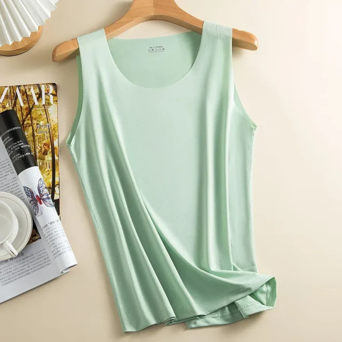 Women Summer Ice Silk Breathable Seamless Sleeveless Tank Tops Singlet Quick Dry Sports Vests Thin Tight Stretch Ladies Tanks - Image 4