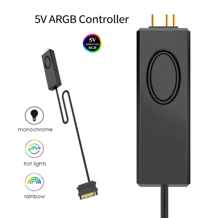 5V 3PIN ARGB Controller Light Controller RGB Sync Controller Cable for PC Fan Light Strip - Image 1