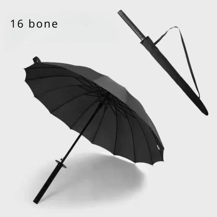 Standard 8/16/24 Bone Japanese Katana Umbrella Black Removable Handle Automatic Long Handle Rainproof Samurai Sword Rain Gear - Image 6