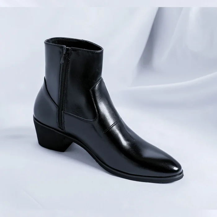 2025 Men's Boots Luxury Brand Leather Boots Fashion High Top Chelsea Boot Business Dress Boots for Men Ankle Botas Big Size 46 - Image 6