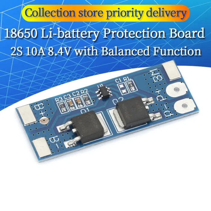 Liludin 2S 10A 7.4V 18650 lithium battery protection board 8.4V balanced function/overcharged protection - Image 1