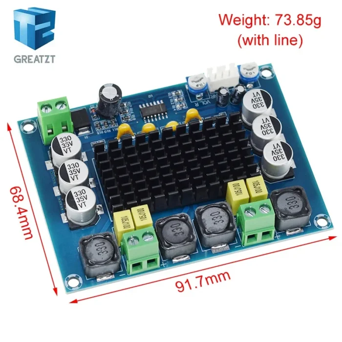 GREATZT DC 12V 24V 120W*2 TPA3116 D2 Dual Channel digital Power audio amplifier board good - Image 2